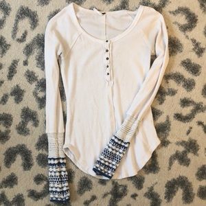 Free People waffle shirt